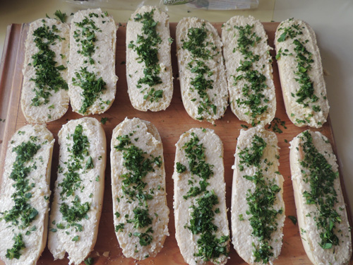 spoon parsley onto each of the 12, now
