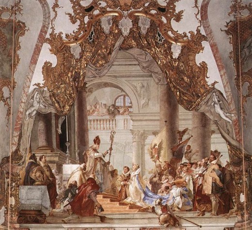 The marriage of Beatrice and the Emperor Friederick Barbossa.  Fresco by Tiepolo.