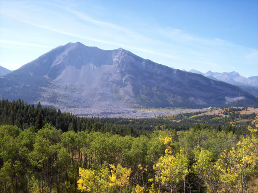 Turtle Mountain devastation as seen from the North