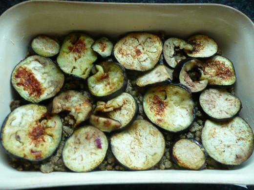 A layer of aubergine