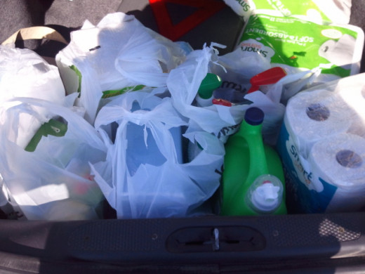 coming home with a trunk full of cleaning goodies! 2/24/2013