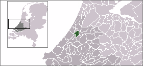 Map location of Leiden, South Holland, The Netherlands 