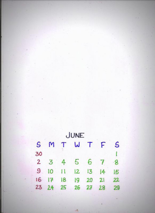 Erasing the outlines for calendar