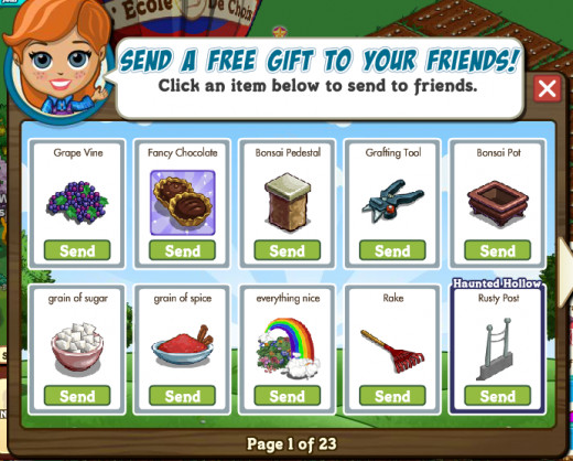 Sending gifts is a great way to be a great FarmVille friend.