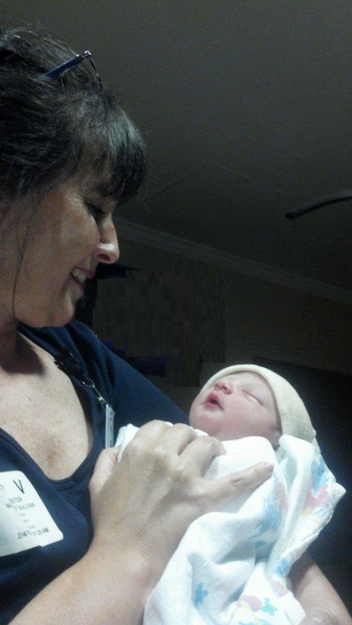 My first grandchild, just minutes old!
