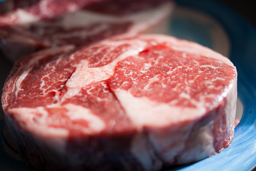 A perfect raw steak.