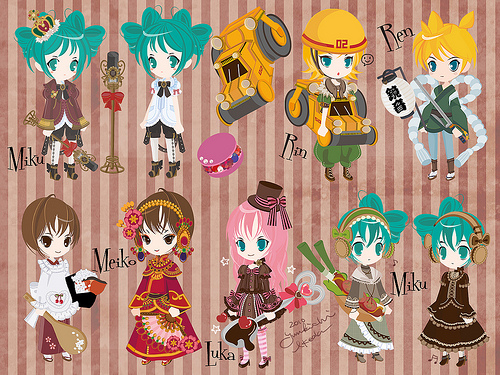 Some Vocaloid Avatars in Anime Form