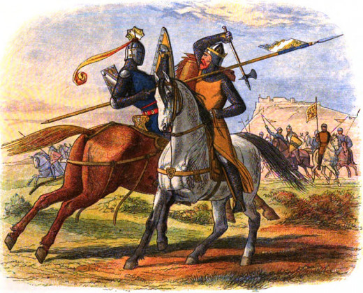Legend: Robert the Bruce defeating the English in the 1314 battle of Bannockburn.