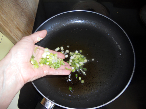 add white parts to a lil olive oil