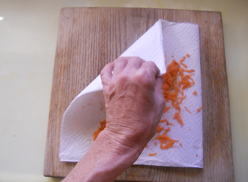 quick and easy clean up when you grate on a paper towel!