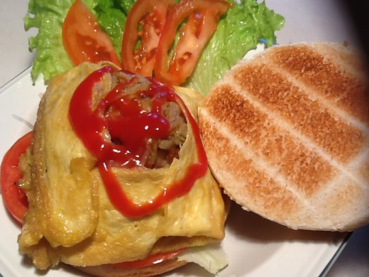 Burger Wrapped in Egg