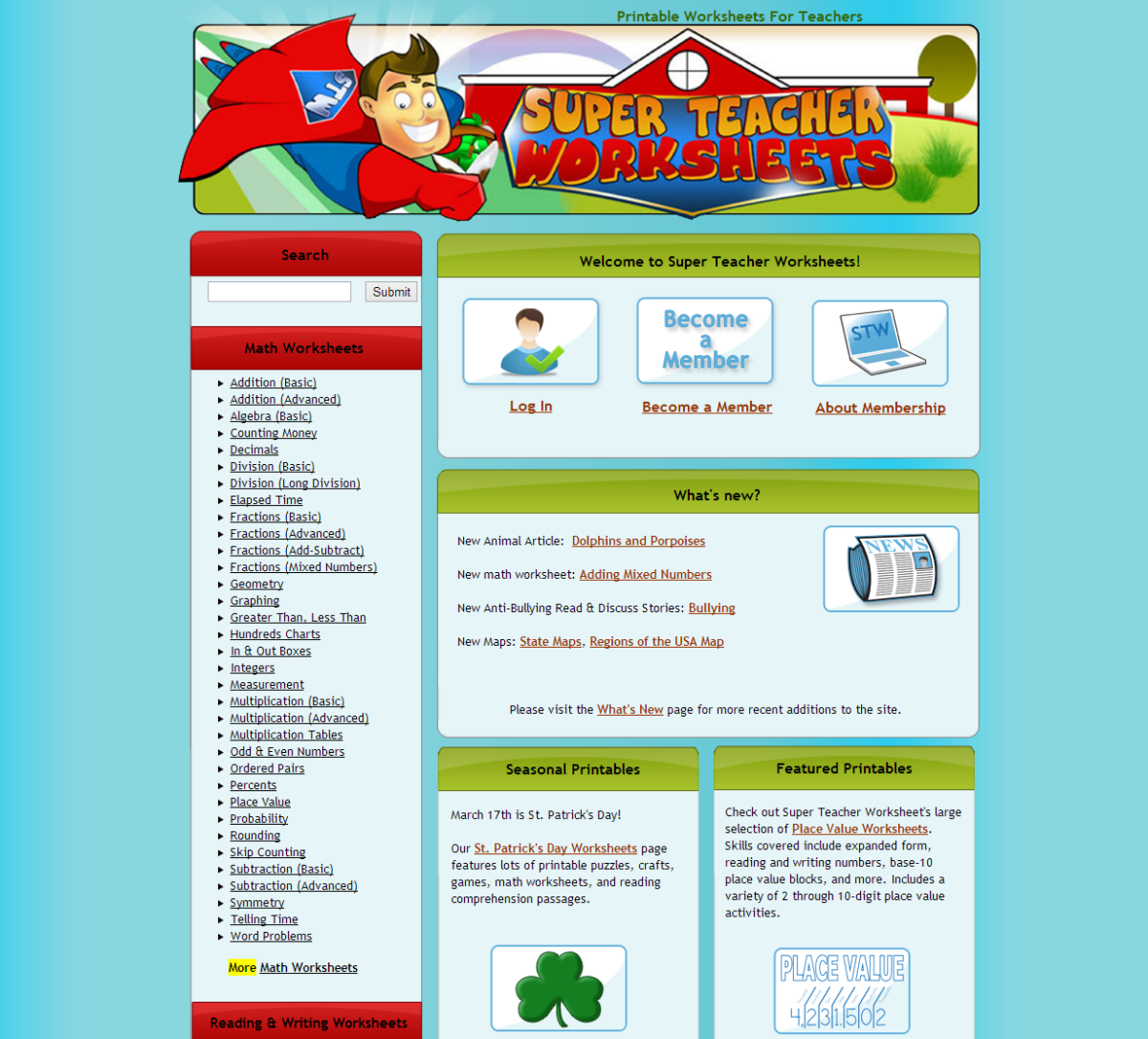 This is a screenshot of the site, Super Teacher Worksheets, which I highly recommend. 