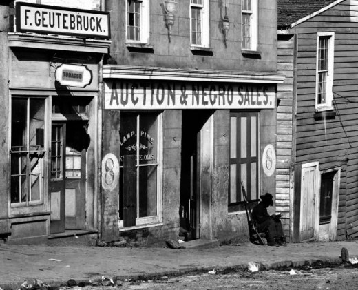 This photo dates from 1863 and shows a slave trader's business in Atlanta, Georgia.