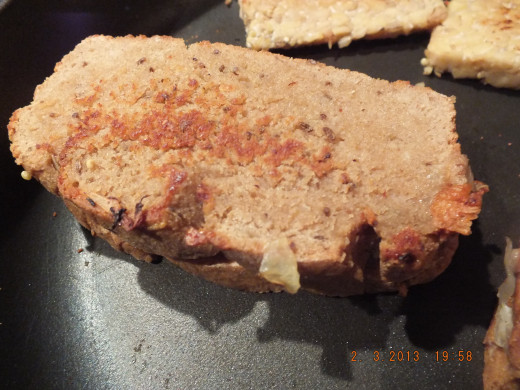 You want to put a light coating of butter or oil on the bread for that beautiful browning.