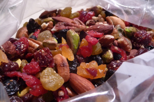 Trail mix possibilities are endless. This is one with dried fruit.