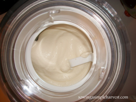 Cuisinart's top allows for viewing the process of creating the soft serve treat. 