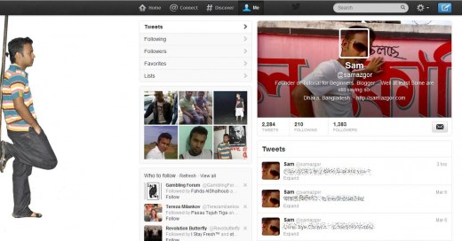 Twitter Profile of Sam Azgor