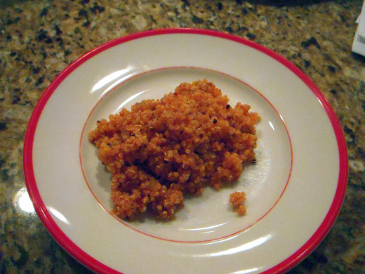 Carrot juice gives quinoa a lightly sweet flavor and lovely orange color. Kid friendly, too. 
