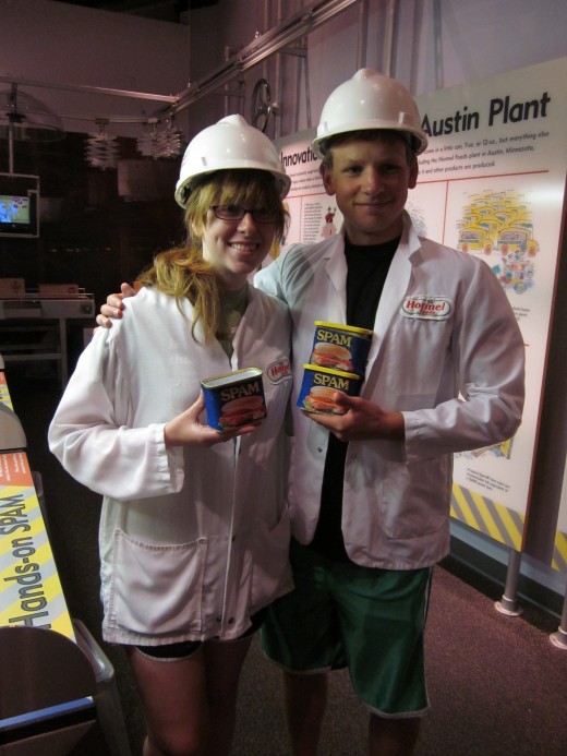 My sister and I working hard