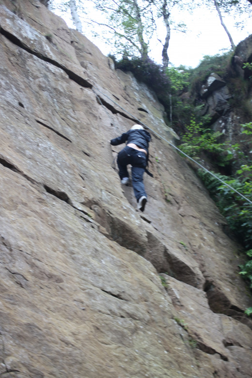 Rock climbing can lead to feelings of anxiety in many people due to the heights scaled.
