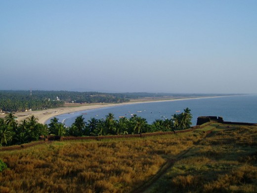 An evening view of the Kasaragod Beach from Bekal Fort