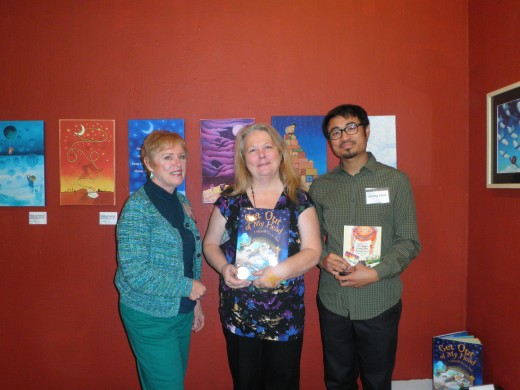 Author Susan Pace-Koch on left, myself in the middle and Illustrator Jeremy Kwan on the right. The book they collaborated on is "Get Out Of My Head, I Should Go To Bed", a wonderful childrens book about dreams.