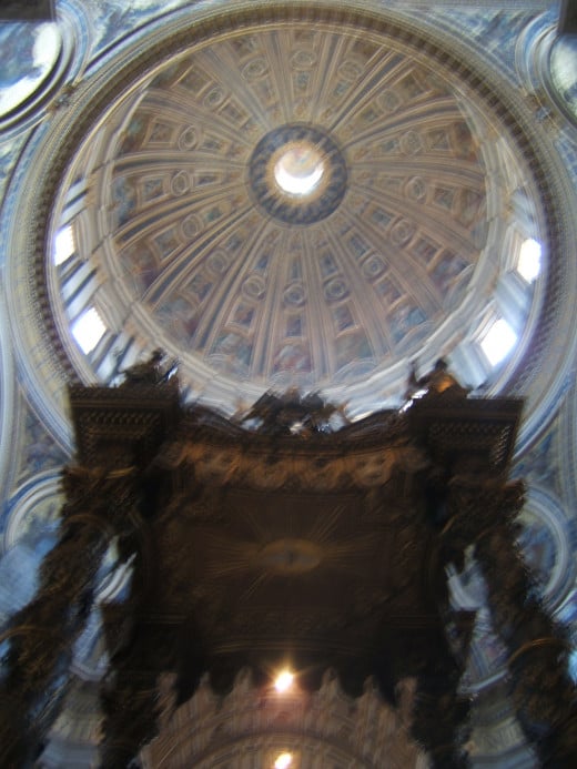 The high altar and dome, St Peter's basilica, Rome.