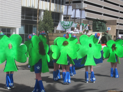 Shamrocks marching in Tucson's St. Patrick's Day Parage