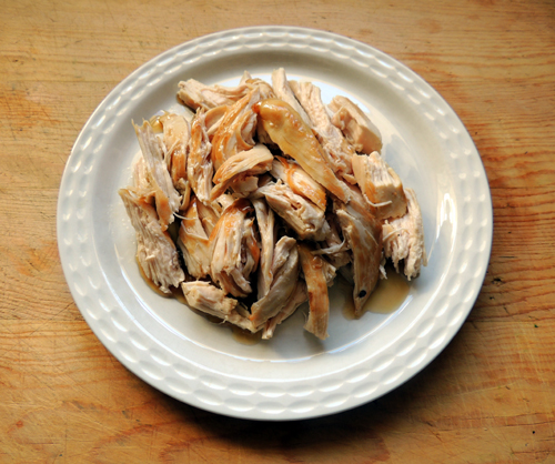 cook and pull chicken breasts