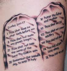 A tattoo of the 10 commandments