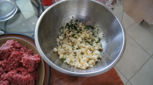 Mix ingredients in a bowl using your hands