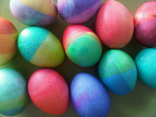 Beautiful colored Easter eggs.