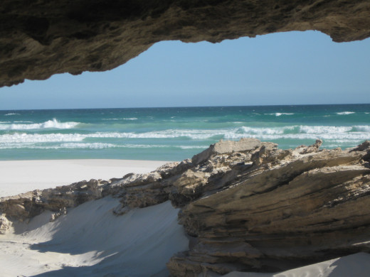 A sandstone cave at Coffin Bay National Park 