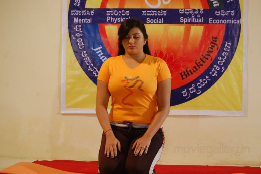 Namitha doing Yoga