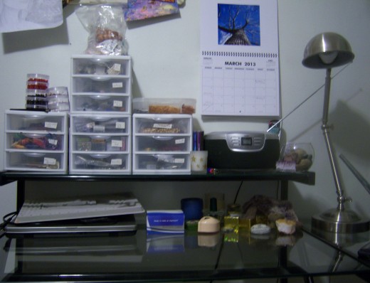 My zone four. This is where I make jewelry. The drawers are full of materials for that.