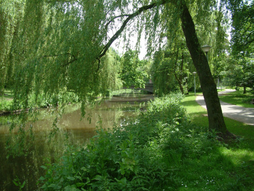 The Dommel river at Eindhoven, The Netherlands, photographed at the Anne Frank Park