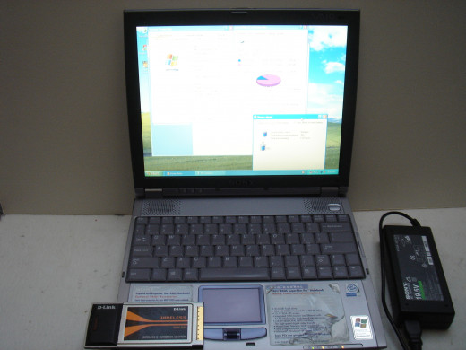 Sony laptop with a wireless G adapter