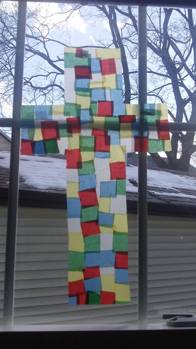 Contact Paper Stained Glass Cross Mosaic