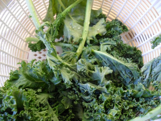 Wash and dry your kale leaves
