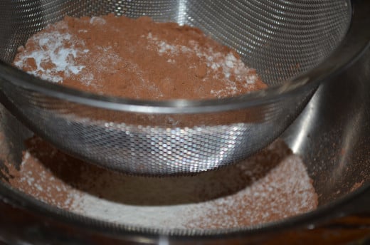 Use strainer to sift dry ingredients.