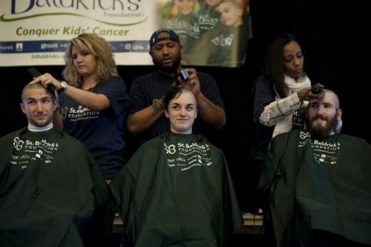 Christina was the first girl to get her head shaved at the 2013 Rowan University St. Baldrick's event.