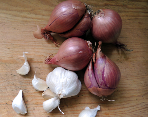 gather your shallots and garlic