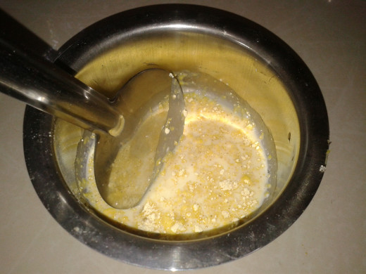 Mixing of flour and milk