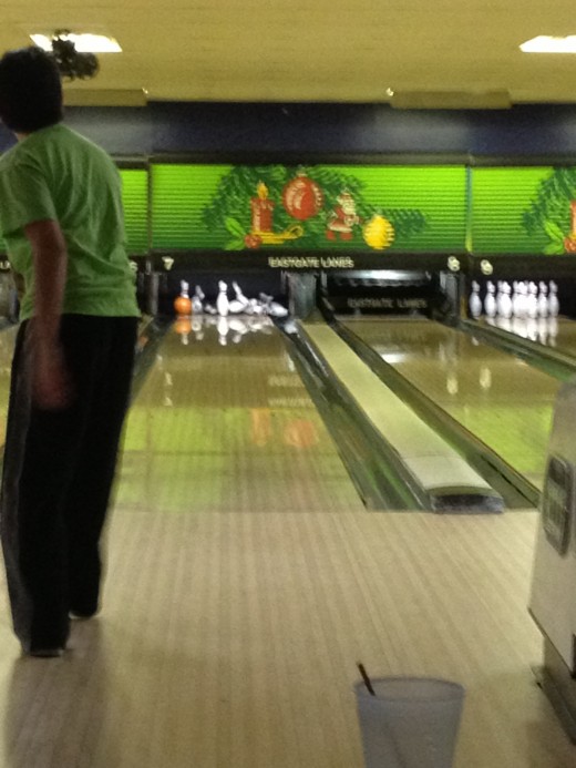 Down they tumble .. just missed a strike!