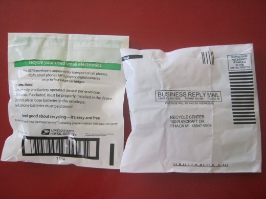 Recycling printer ink envelopes