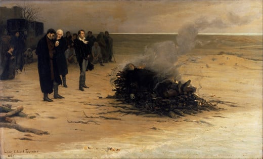 The Funeral of Shelley by Louis Edouard Fournier. 1889