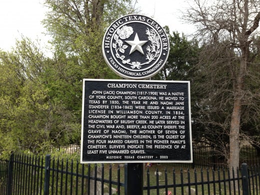 Historical Marker - Champion Park - Cedar Park TX 