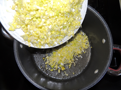 leeks to pan