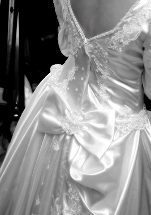 Cheap wedding dress.