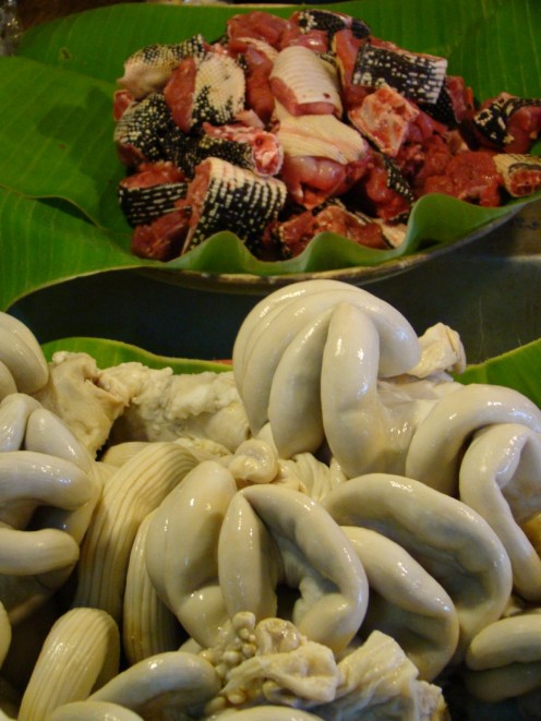 Snake, pig intestines, and a side of tripe are common food choices in parts of Asia.